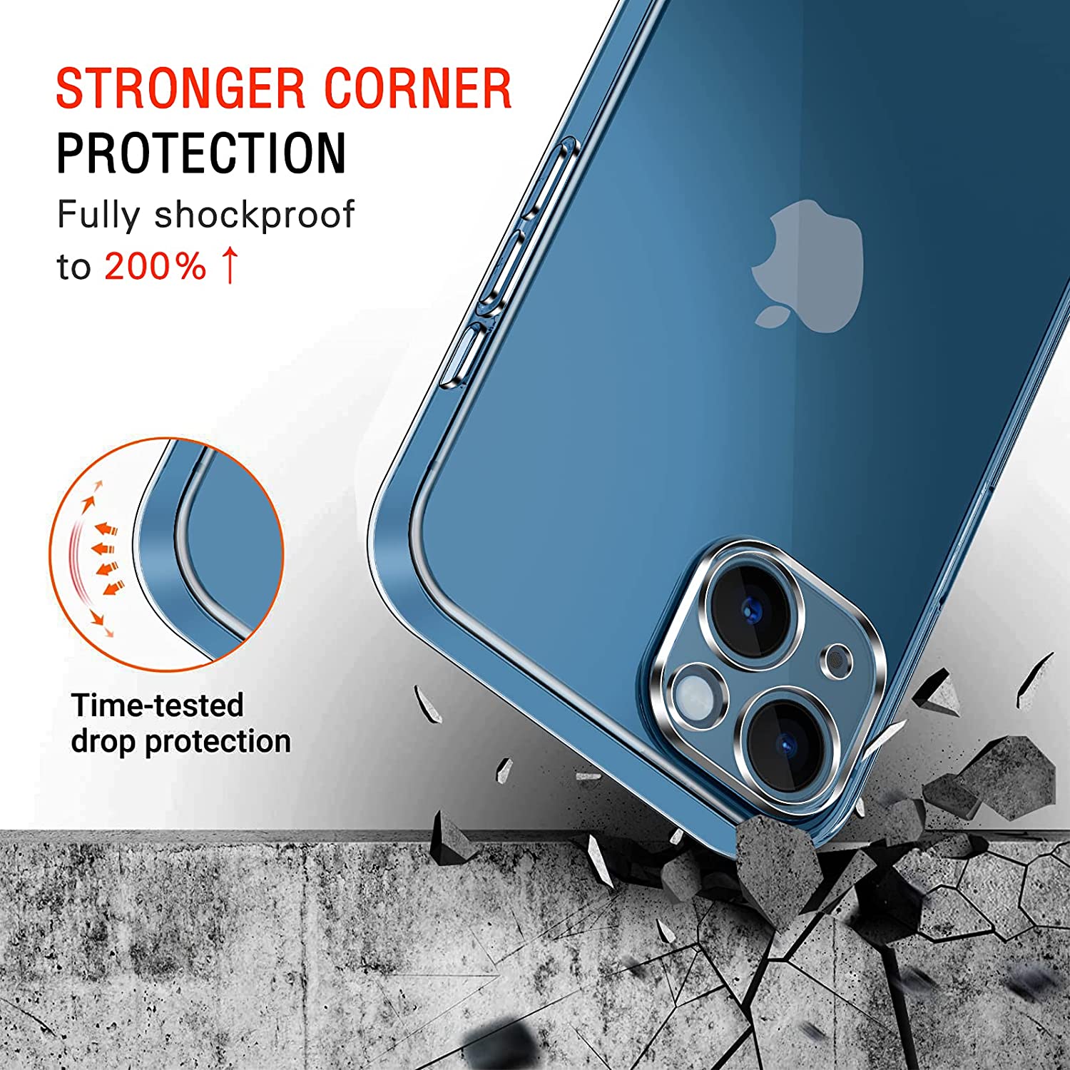 ivoler Case Compatible with iPhone 13 6.1 inch, with 3 pack Glass Screen Protector