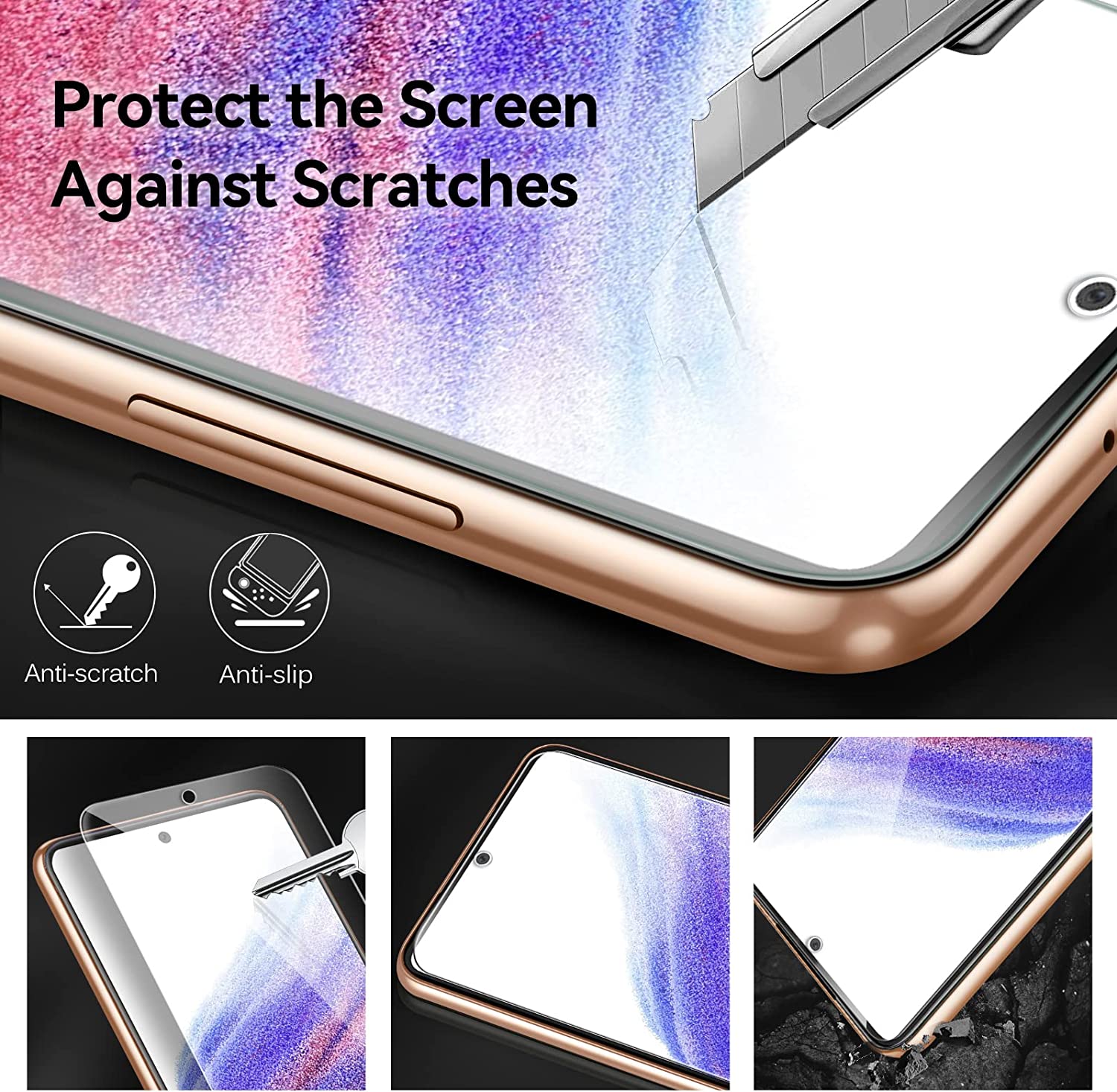 ivoler [4+2 Pack] Screen Protector for Samsung Galaxy A53